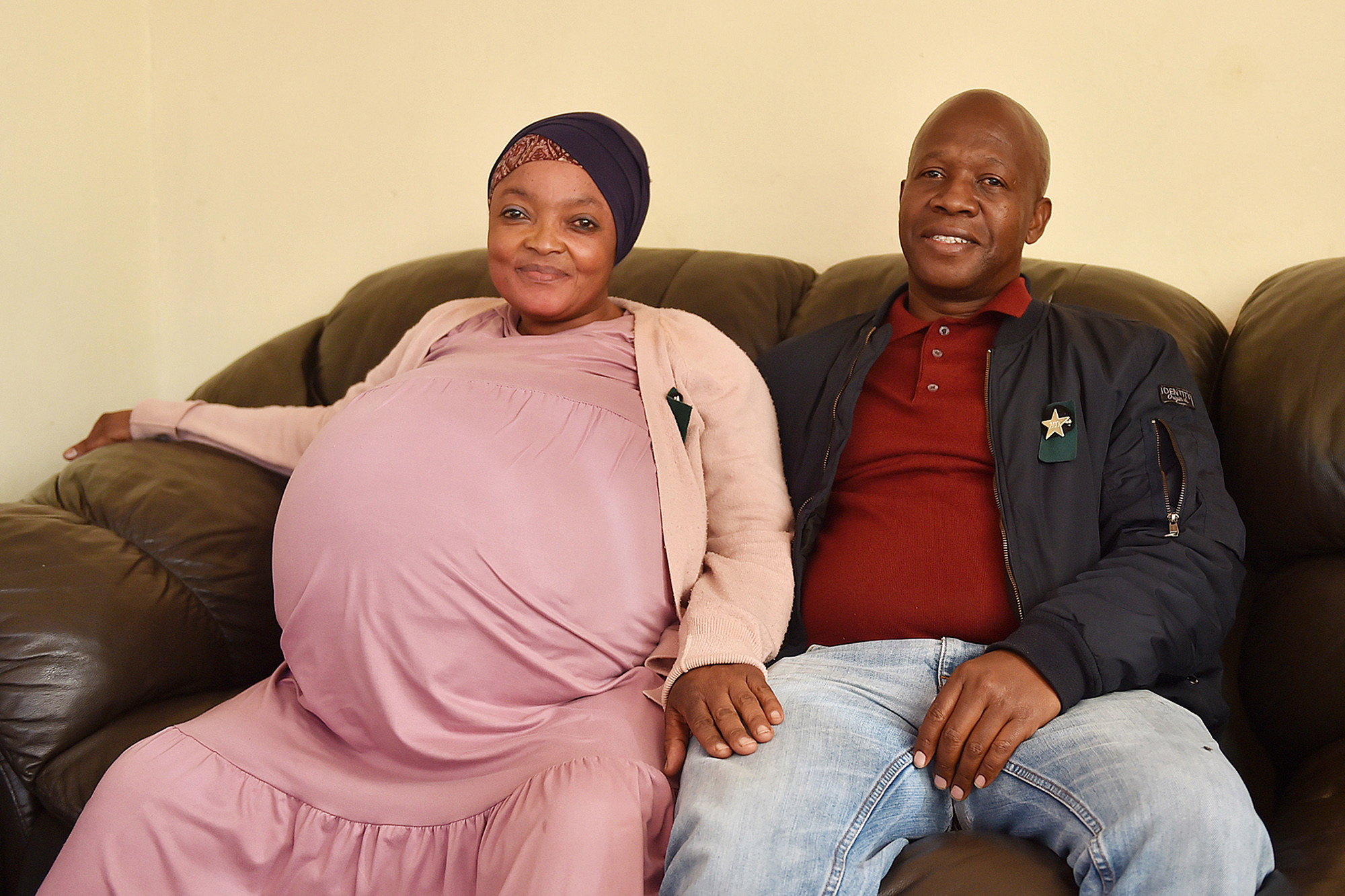 Gosiame Thamara Sithole gave birth by Caesarean section to seven boys and three girls.