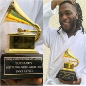 I Am A Product Of Sacrifices - Burna Boy Says As He Flaunts His Grammy Awards