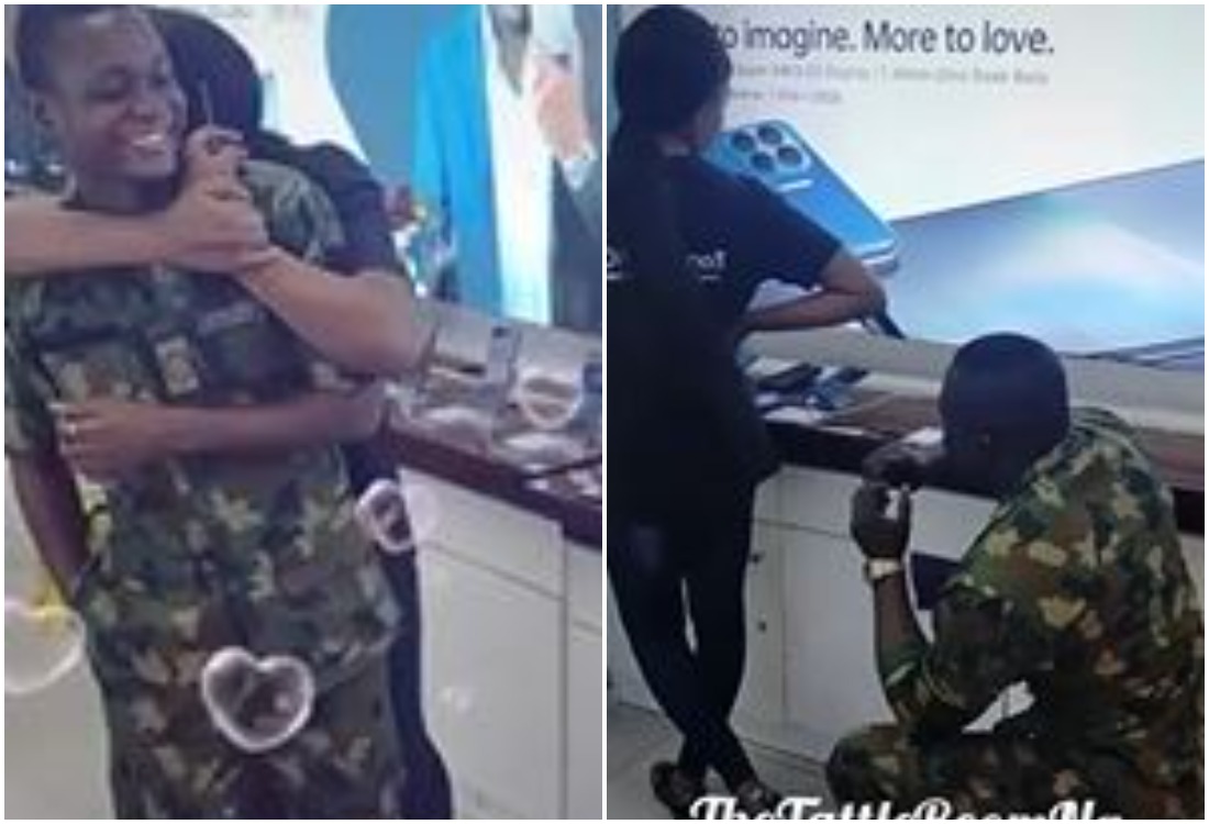 Nigerian Soldier Proposes To His Girlfriend In The Most Heart Warming Way Photo