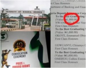 Outrage As UNN Best Graduating Students To Share N1.5k, N1k Cash Prizes