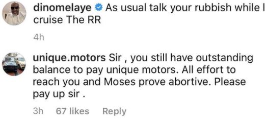 Unique motors calls out Dino Maleye