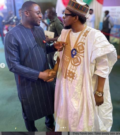 Ubi Franklin Strikes A Pose With Adamu Garbu, Fans React