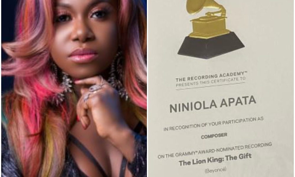 Singer, Niniola Flaunts Her Grammy Awards Certificate |Photos