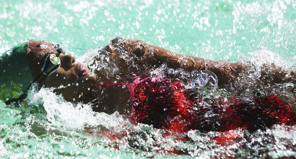 Donata Katai at a swim training session in Harare, Zimbabwe, Saturday July 10, 2021