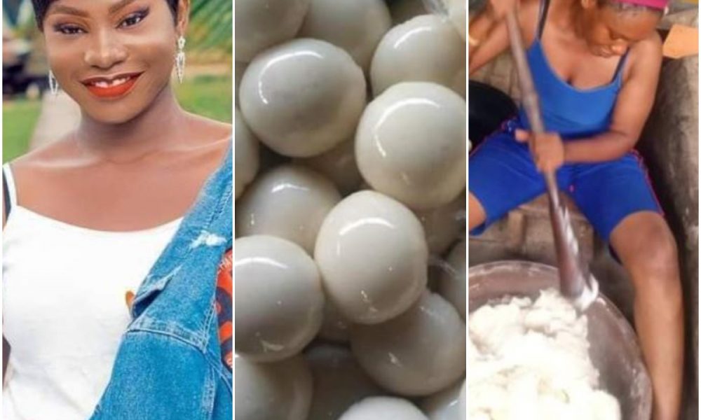 Beautiful Nigerian Graduates Who Sell Fufu Due To Unemployment, Advises Youths