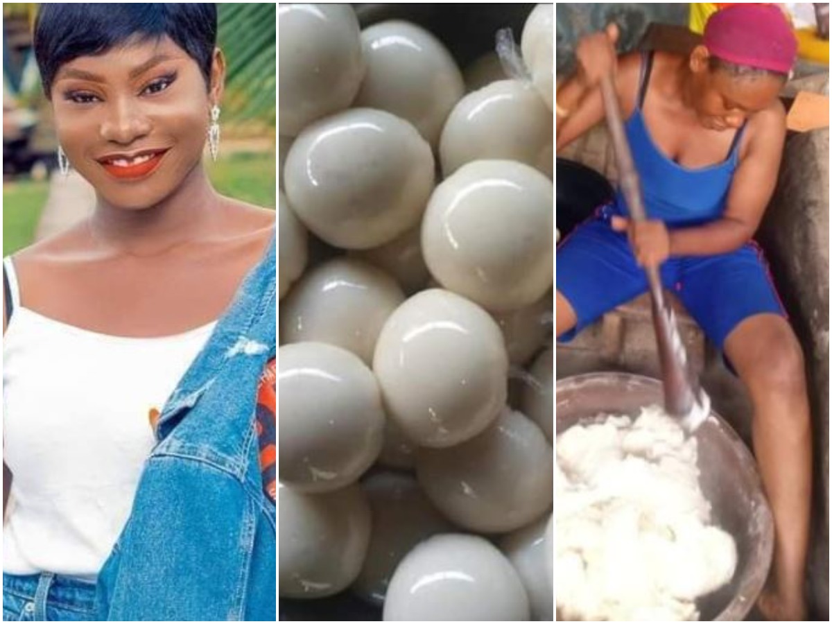 Beautiful Nigerian Graduates Who Sell Fufu Due To Unemployment, Advises Youths