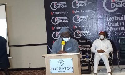 Pa Ayo Adebanjo speaking at the Ripples Dialogue