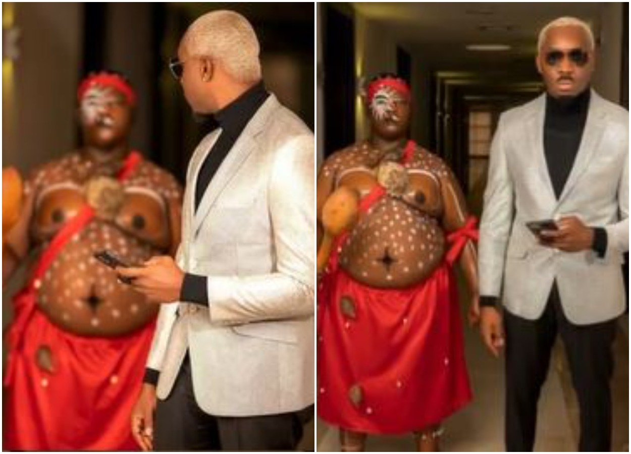 Reactions As Pretty Mike Storms Lagos Wedding With A Native Doctor