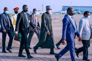 Buhari and bodyguards