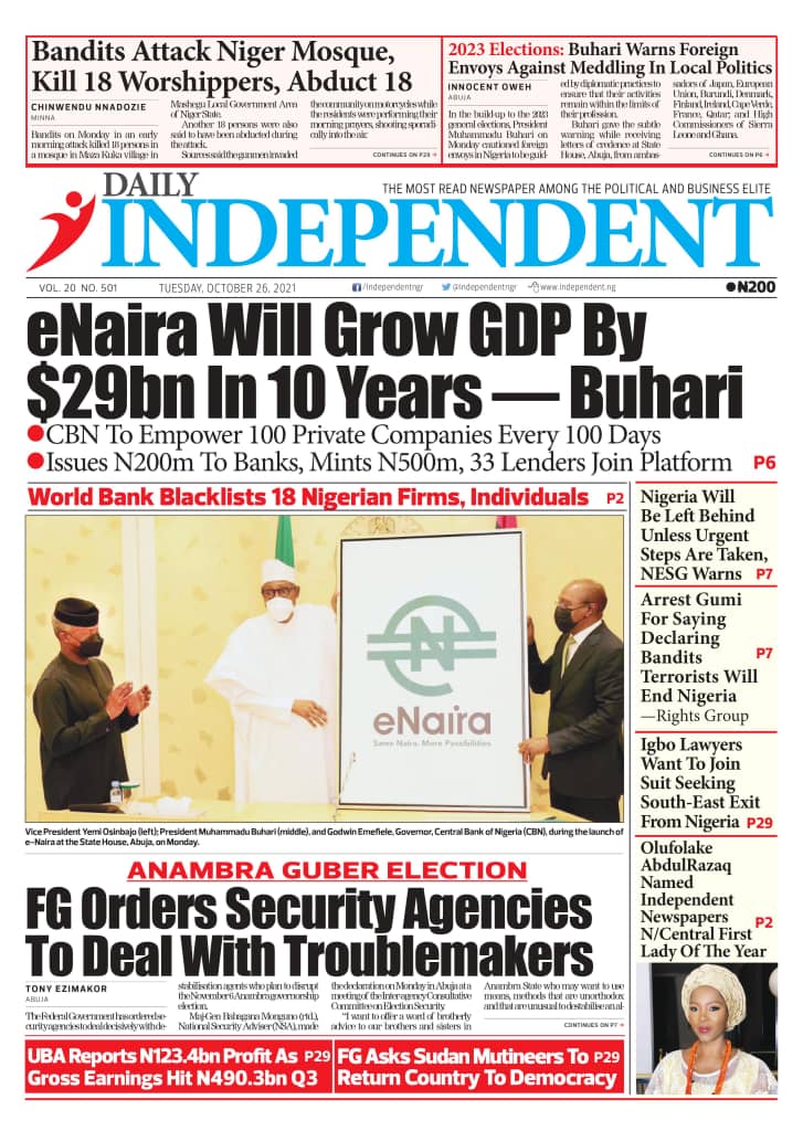 Front Pages Of Nigerian Newspapers Today
