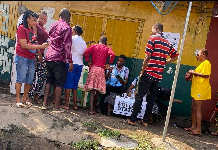 Electorate casting votes during Anambra 2021 Governorship Election