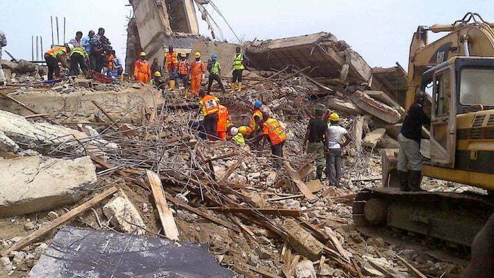 Six Trapped Under Rubble As Seven-Storey Building Collapses In Lagos