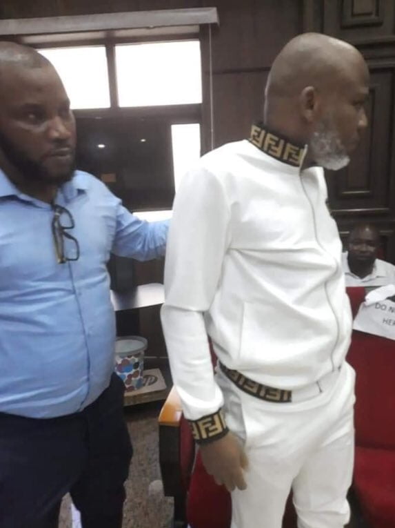 See Photos Of Nnamdi Kanu In Court Today