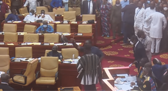 Drama As Ghanaian Lawmakers Fight Dirty Over Electronic Tax Bill