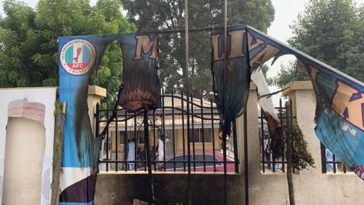 JUST IN: APC Headquarters In Kano Set Ablaze - [Photos]