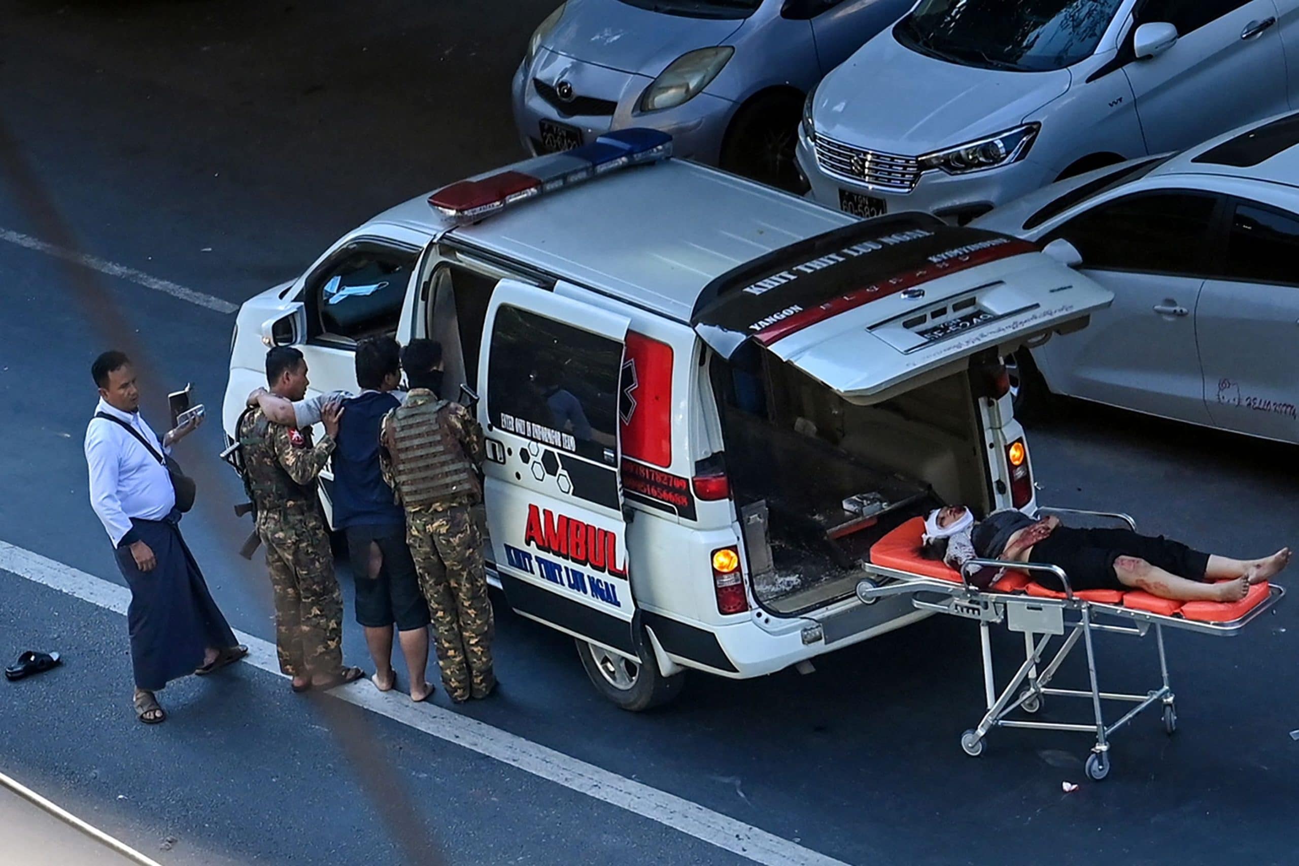 Myanmar Soldier's Car Rams Into Protesters, Kill Five - [Photos]