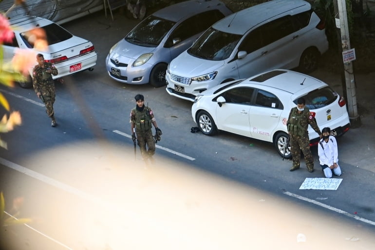 Myanmar Soldier's Car Rams Into Protesters, Kill Five - [Photos]