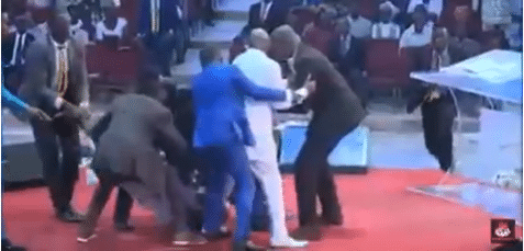 Drama As Stranger Attacks Oyedepo On The Altar (Video)