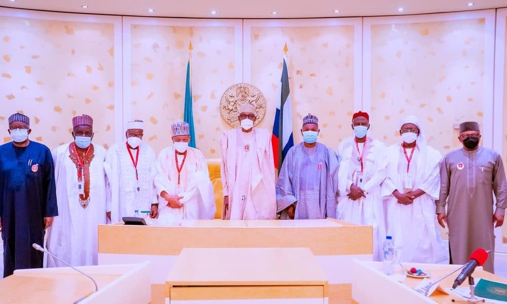 Insecurity: President Buhari Hosts Katsina Governor, State Elders In Abuja (Photos)