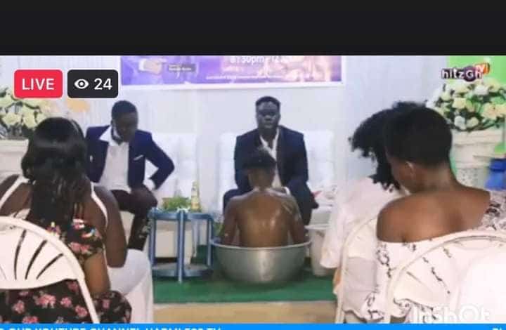 Pastor Carries Out Strange Crossover Service, Baths Members Publicly