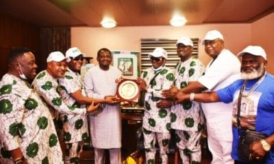 Mr. Ibu, Shina Peters, Others Presents Award To Adesina In Aso Rock