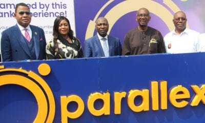 L-R: Reverend Thomas Ehis Amenkhienan, Non-Executive Director, Parallex Bank, Dr. Adeola Philips, Chairman, Parallex Bank Limited, Olufemi Bakre, Managing Director/CEO, Parallex Bank Limited, Dr. Ernest Ndukwe, OFR, Chairman, MTN Nigeria, His Excellency, Deputy Governor of Delta State, Deacon Barrister Kingsley Otuaro