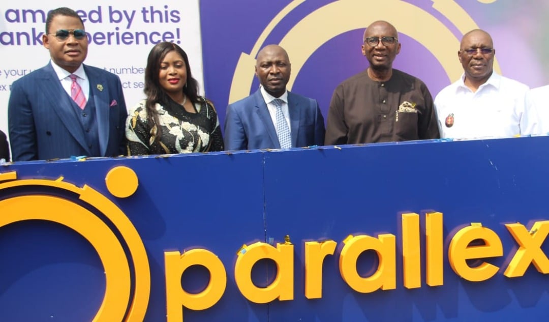 L-R: Reverend Thomas Ehis Amenkhienan, Non-Executive Director, Parallex Bank, Dr. Adeola Philips, Chairman, Parallex Bank Limited, Olufemi Bakre, Managing Director/CEO, Parallex Bank Limited, Dr. Ernest Ndukwe, OFR, Chairman, MTN Nigeria, His Excellency, Deputy Governor of Delta State, Deacon Barrister Kingsley Otuaro
