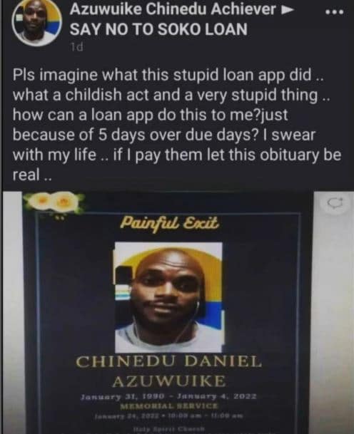 Man Cries Out After Loan App Publicly Announces His Obituary Over Unpaid Debt