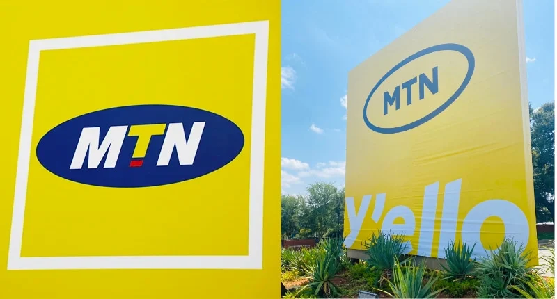 Old MTN logo (left), and the new MTN logo (right)