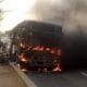 BRT Bus Catches Fire Suddenly In Lagos (Video)