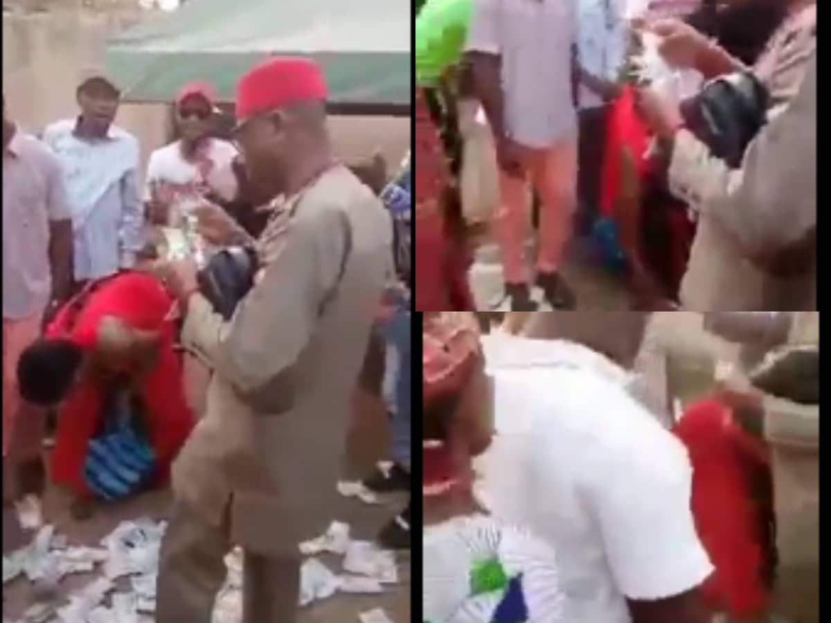 Video: Reactions As Rich Man Wipes Couples Face With Money At 'Their Wedding', Went Away With The Money