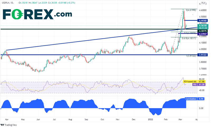 USD/PLN Daily Chart