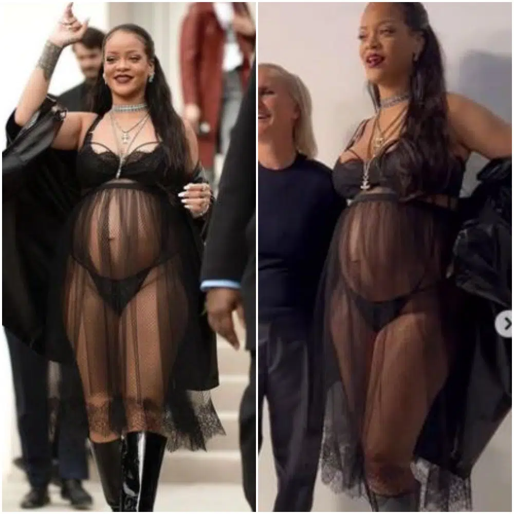 Nigerians React As Rihanna Rocks Lingerie To Paris Fashion Week