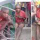 Suspected Electricity Cable Vandal eating Indomie Noodles