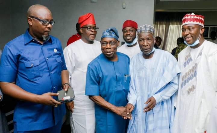 Photos: NNPP Leader, Rabiu Kwankwaso Visits Obasanjo In Abeokuta