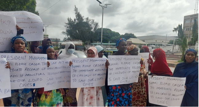 Families Of Kidnapped Train Passengers Protest In Abuja