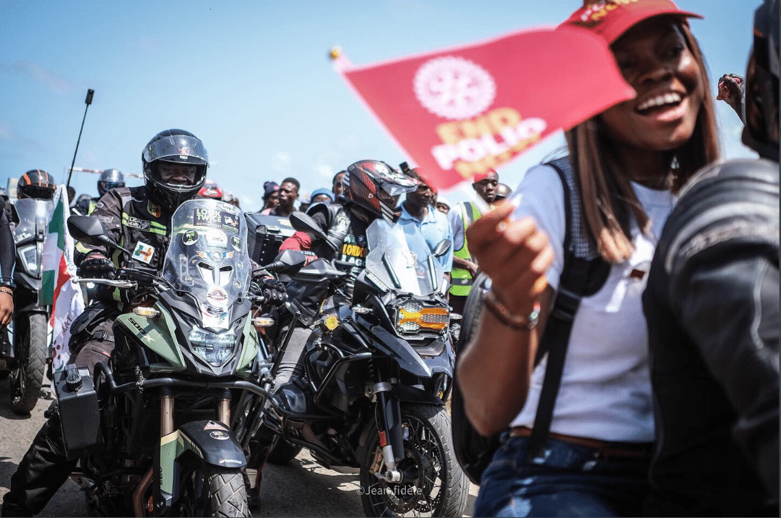 #LondonToLagos Biker, Kunle Adeyanju Arrives Lagos On Kick-Out Polio Mission