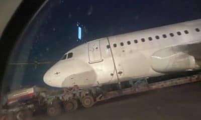 Reactions As Commericial Plane Occupies Lagos Road