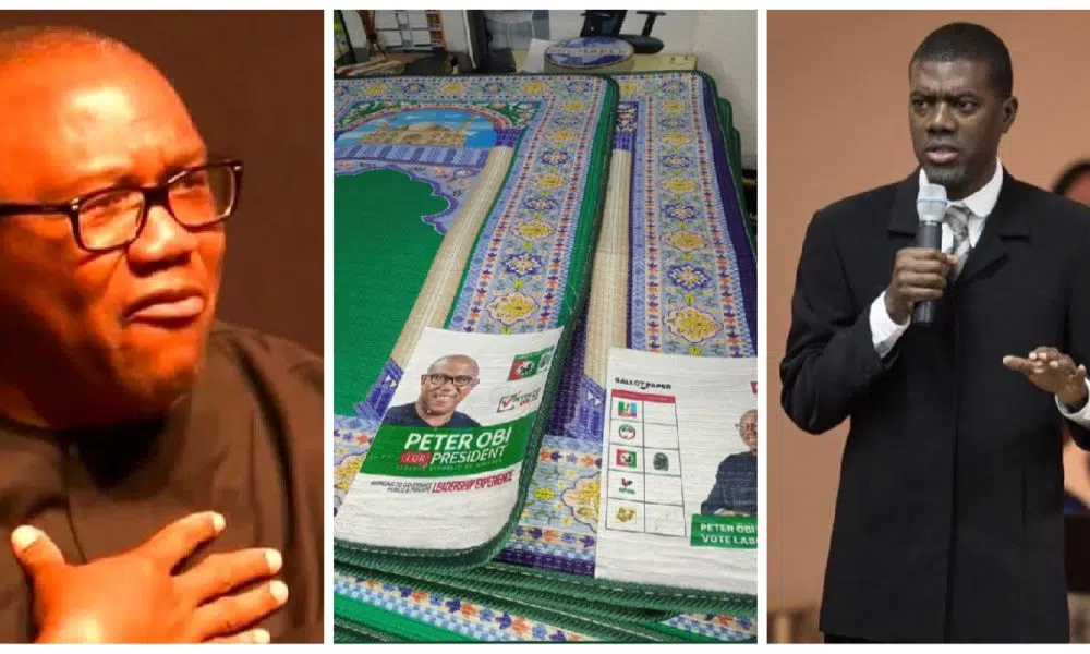 Tinubu: Omokri Reacts To Viral Photo Of Muslim Praying Mats With Peter Obi's Face