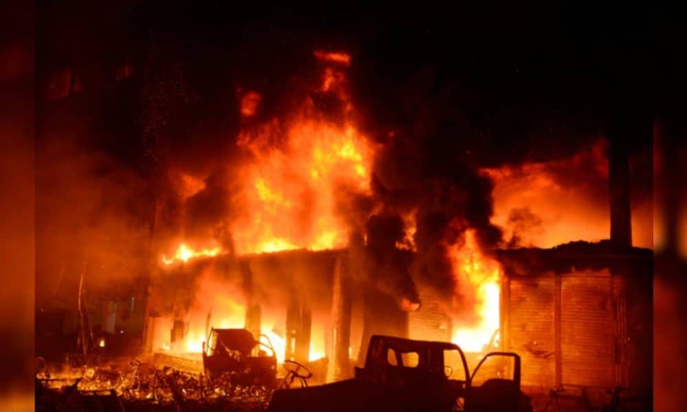 Fire Outbreak At NNPC Mega Station In Adamawa (Video)