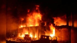 Fire Outbreak At NNPC Mega Station In Adamawa (Video)
