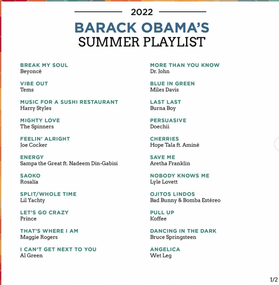 Obama Summer LIST