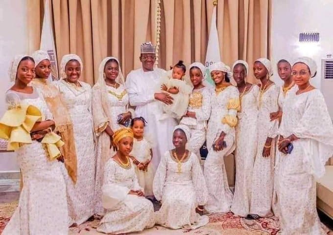 Photos Of Matawalle And His 30 'Children' Trend On Social Media