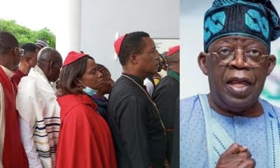See More Pictures And Video Of 'Unknown Bishops' And 'Pastors' At Unveiling Of Shettima As Tinubu's Running Mate