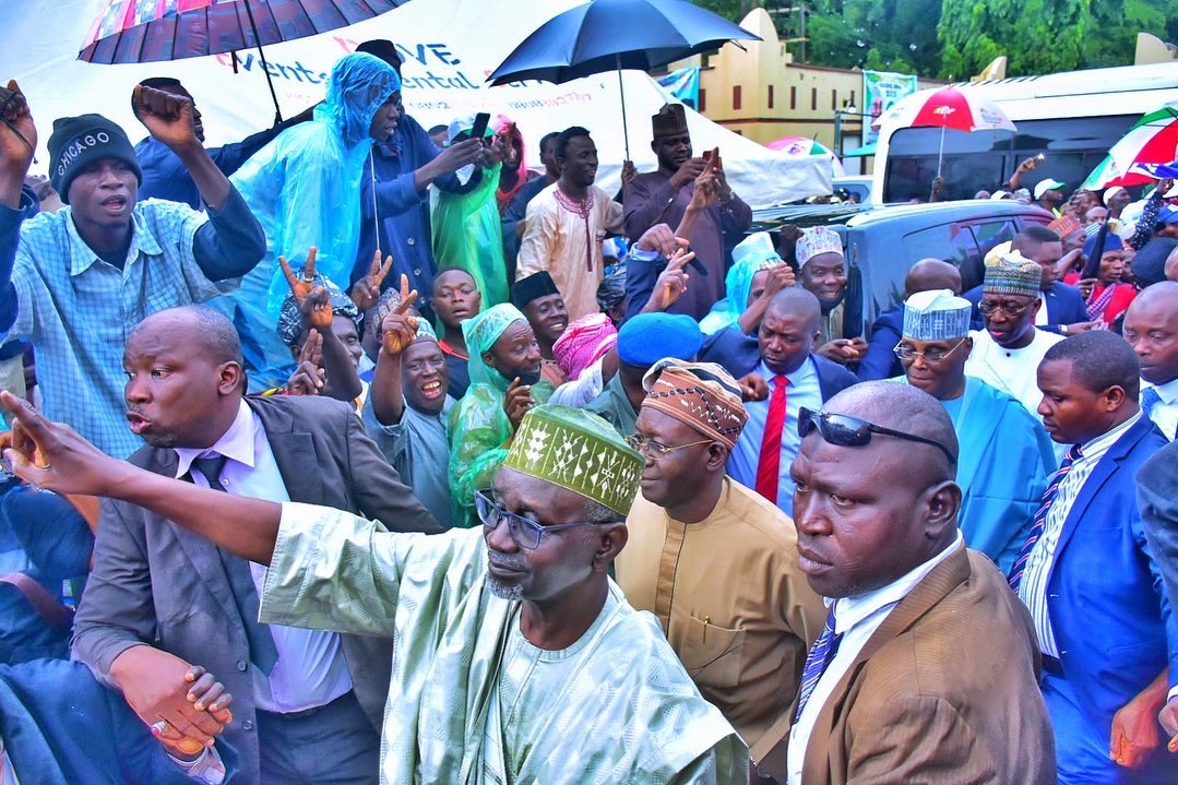Photos: Massive Crowd As Ayu, Others Welcome Shekarau Back To PDP In Kano