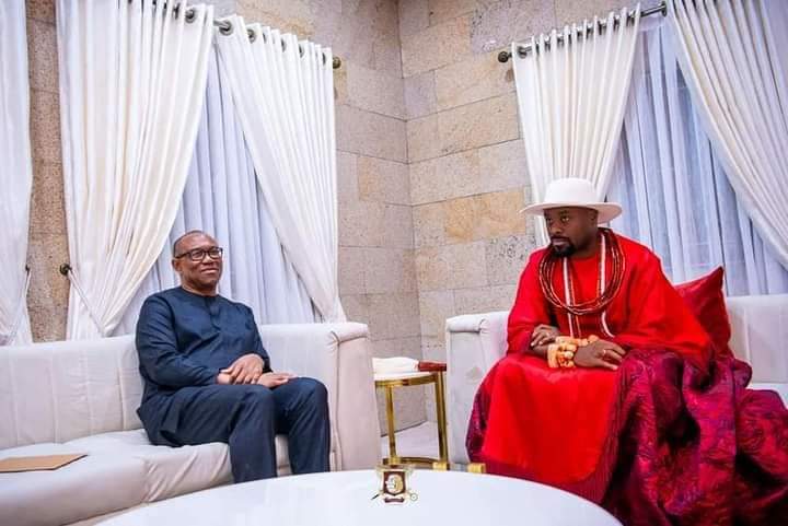 2023: Nigerians React As Peter Obi Meets Olu of Warri