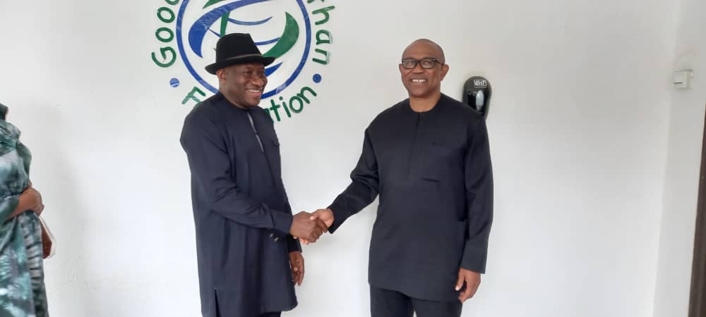 2023 Presidency: Peter Obi Meets Goodluck Jonathan In Abuja