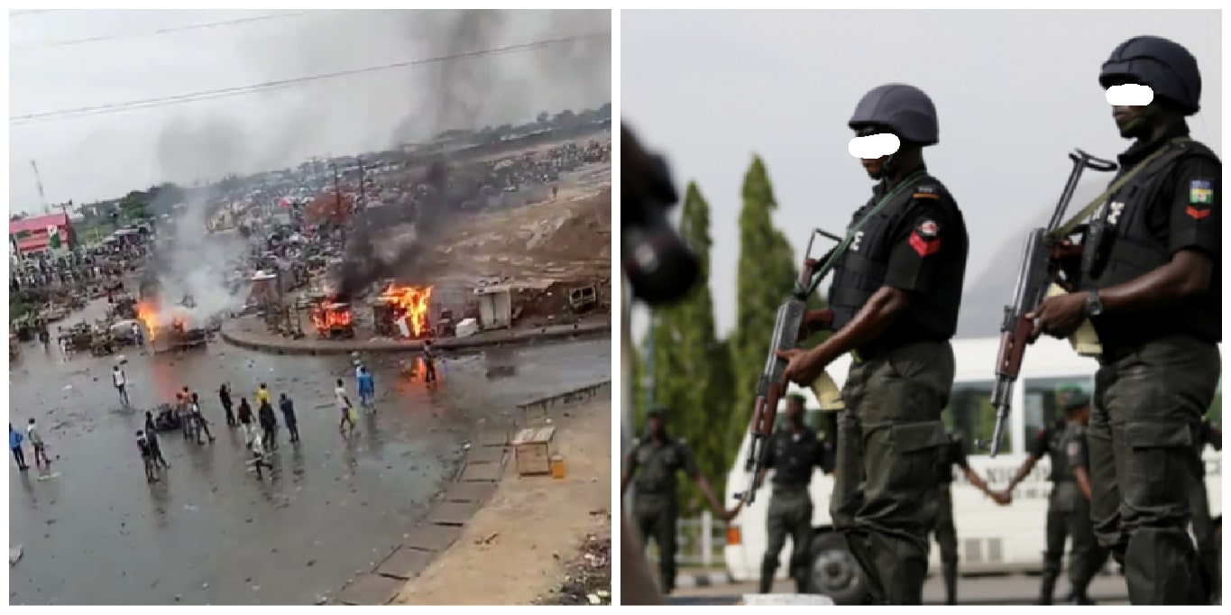 JUST IN: Policemen Watch As Hoodlums Fight Dirty In Agbado Are Of Lagos - [Videos]