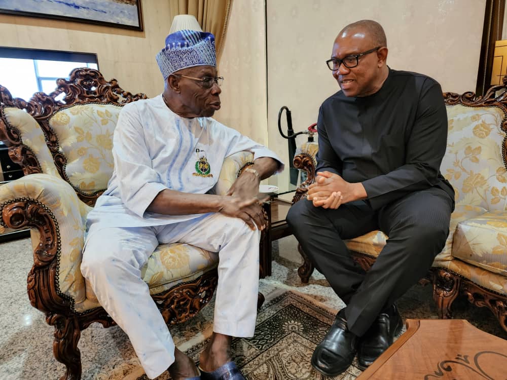 2023: Peter Obi Holds Another Meeting With Obasanjo (Photos)