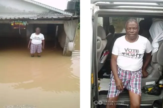 Ex-Navy Commander, Bayelsa Traditional Ruler Sleeps In Car As Flood Wrecks Palace